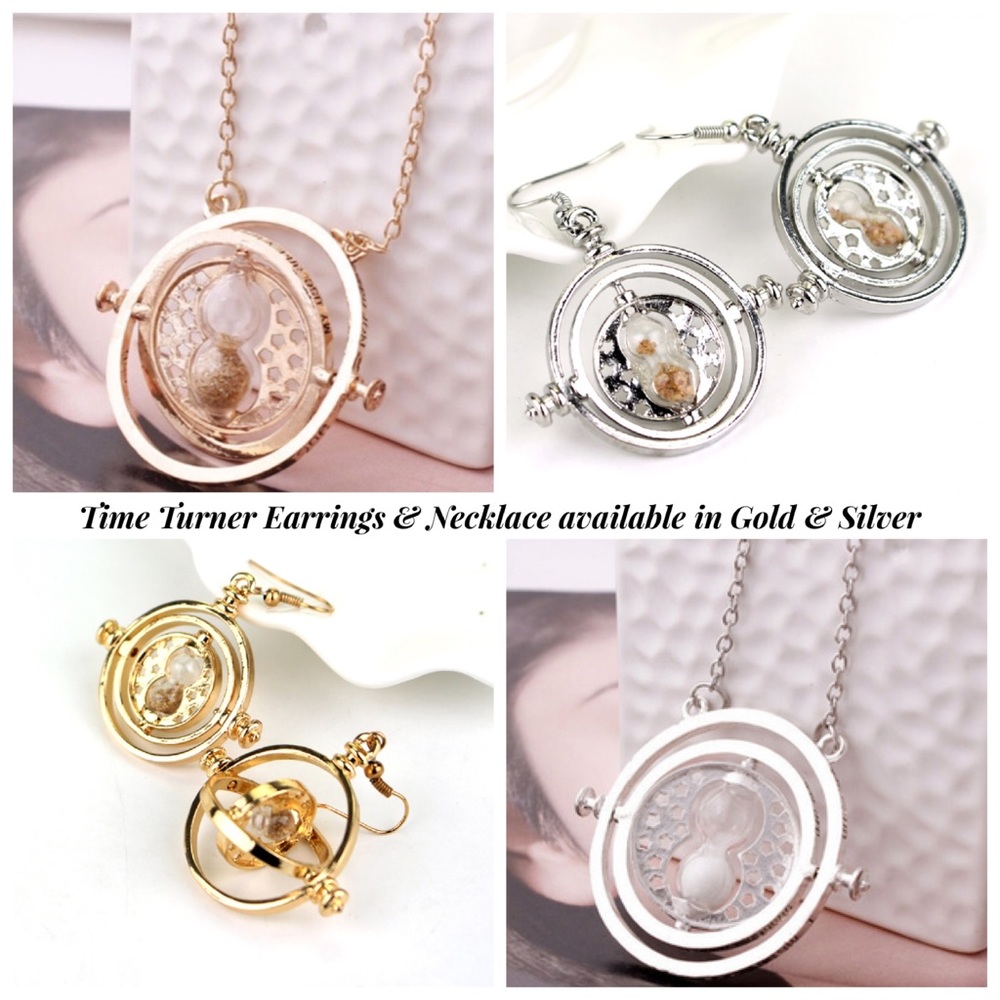 Harry Potter Gold Time Turner Sand Hourglass Pendant Necklace - Picture 10 of 10